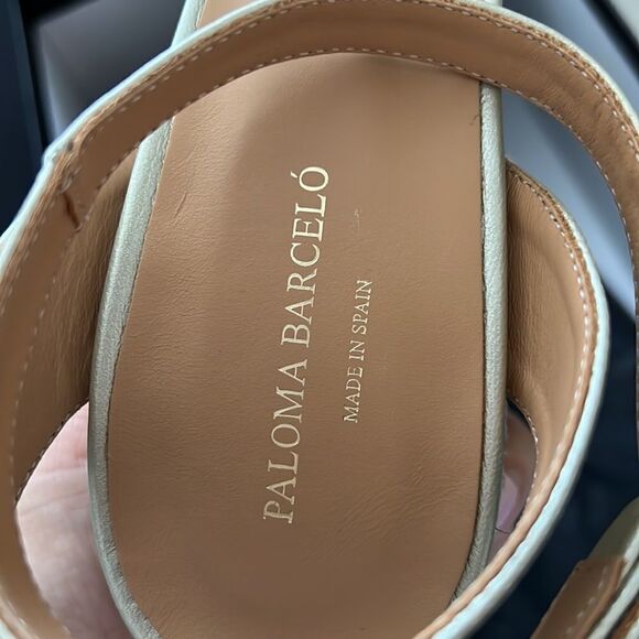 Paloma Barcelo Vania Metallic Gold Leather Knotted Cage Heeled Sandals IT40 - Picture 10 of 12